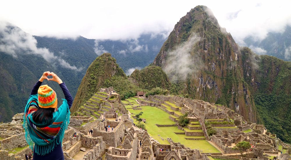 solo traveler on gap year at machu picchu